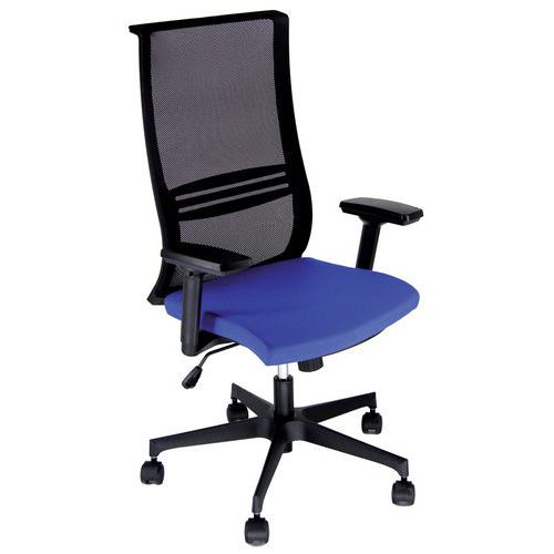 Sedia WING FILI DI LUCE blu base nera bracc.opz.,