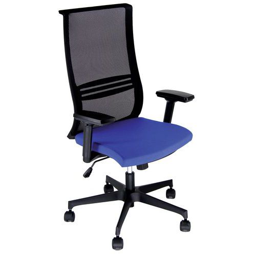 Sedia WING TARGET NO FLAME blu base nera bracc.opz.,