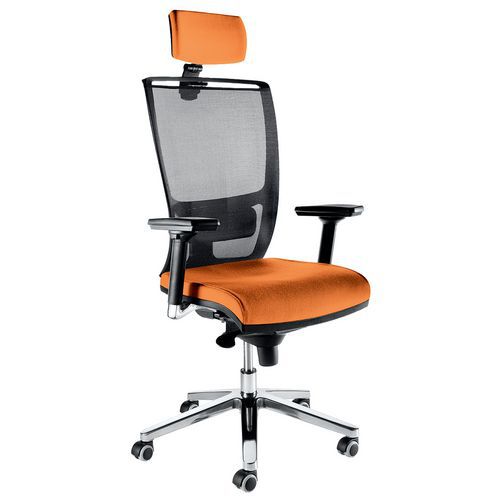 Sedia ZOE ECO arancione poggiatesta bracc.opz.,