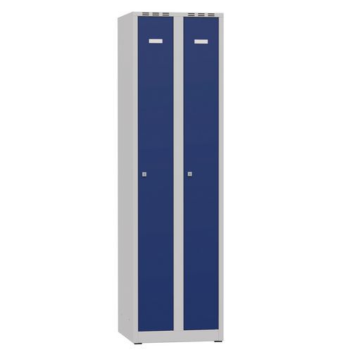 Armadietto saldato Tom - 2 colonne con serratura - Blu,