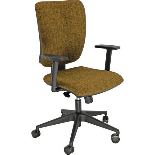 Sedia girevole cinque Eco marroni synchro senza braccioli,