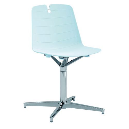 Sedia collettività MINDY PPL azzurro girevole su piedi,