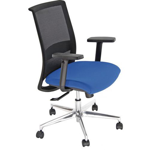 Sedia VAPOR ECO blu base cromo bracc.opz,