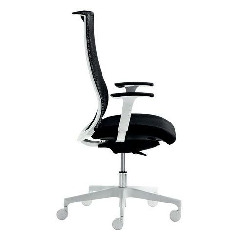 Sedia WING PELLE nero 4 blocchi  bracc.opz.,