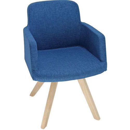 Sedia VENERE FILI DI LUCE blu gambe legno,