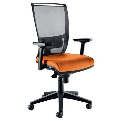 Sedia ZOE ECO arancione base nero bracc.opz.,