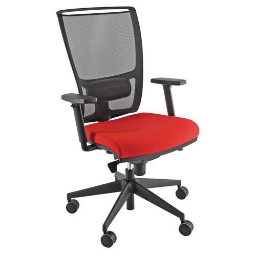 Sedia ZOE ECO rosso base nero bracc.opz.,