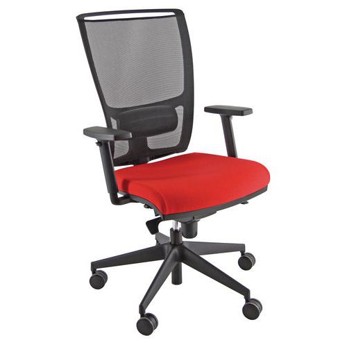 Sedia ZOE FILI DI LUCE rosso base nero bracc.opz.,