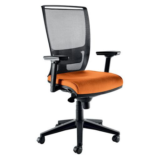 Sedia ZOE IGNIFUGO arancione base nero bracc.opz.,