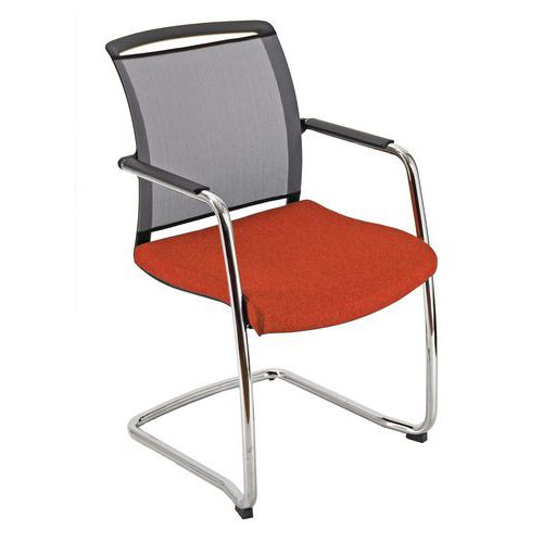 Sedia ZOE ECO rosso su slitta,