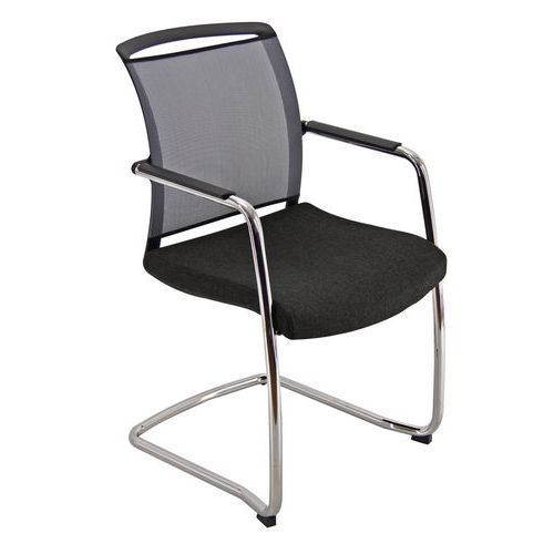 Sedia ZOE TARGET NO FLAME nero su slitta,