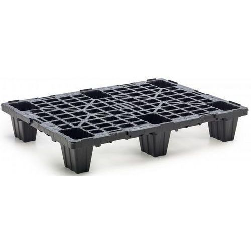 Pallet nero impilabile e riciclato 600x800x135mm,