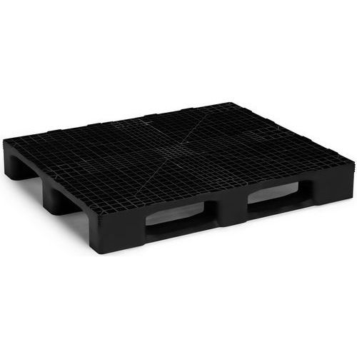 Pallet nero pesante e riciclato - 1000x1200x160mm,