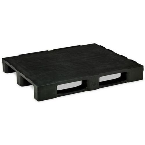 Pallet nero riciclato con piano pieno - 1000x1200x150mm,