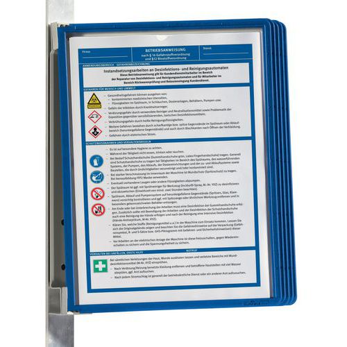 Supporto a parete magnetico Vario® - 5 cartelline A4 - Blu,