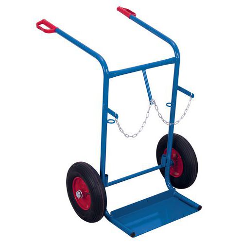 Carrello per 2 bombole - Ruota pneumatica - Portata 200 kg,