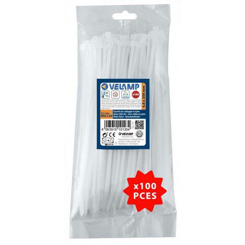 Fascette bianche in nylon - 4,8x200 - 100 pz,