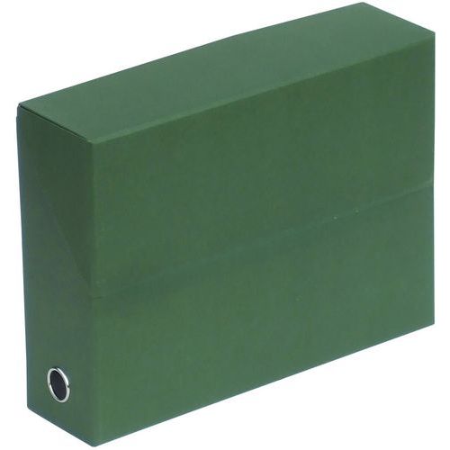 Raccoglitore per documenti in cartone-Dorso largh 9cm verde,