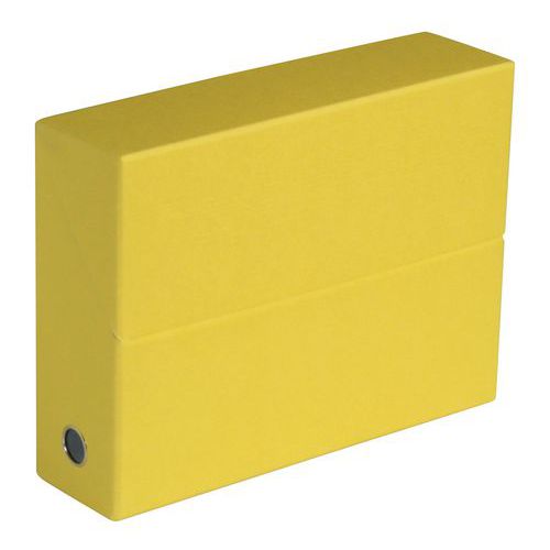 Raccoglitore per documenti in cartone-Dorso largh 9cm giallo,