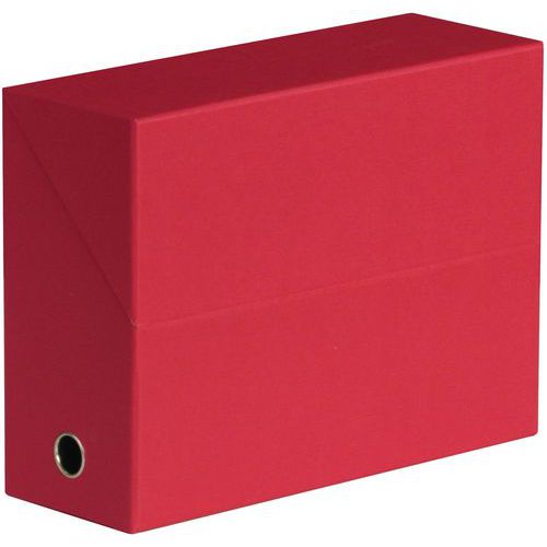 Raccoglitore per documenti in cartone-Dorso largh 12cm-Rosso,