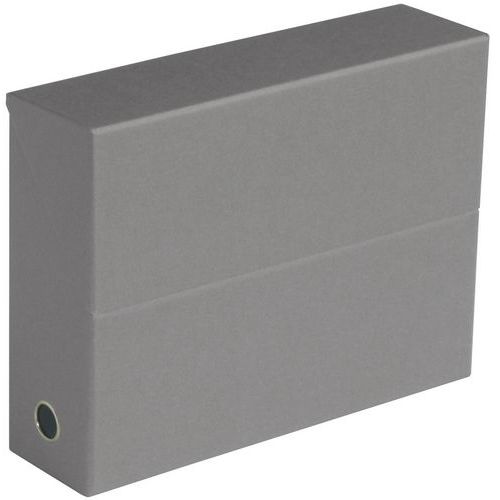 Raccoglitore per documenti in cartone-Dorso largh 9cm grigio,