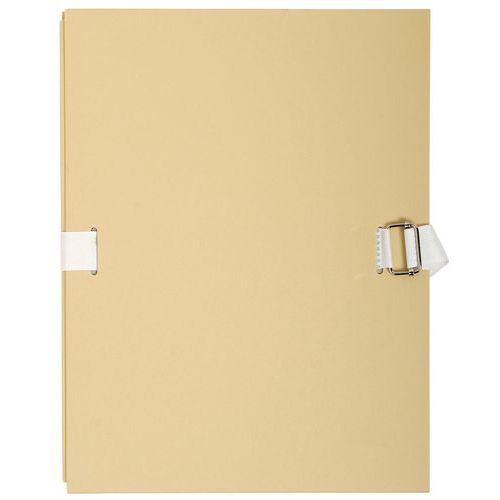 Cartellette con cinghie retro estend. Cartoncino car. telata Col beige-grigio chiaro,