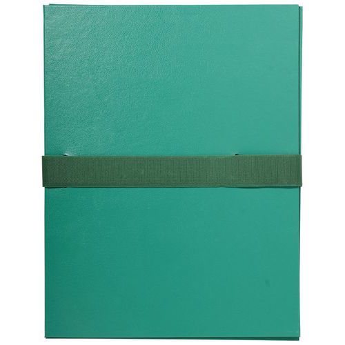 Cartelletta con retro estendibile Balacron e cinturino in velcro verde chiaro,