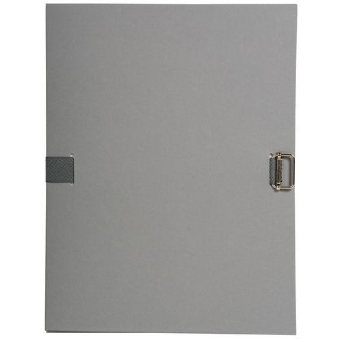 Cartelletta in carta telata con cinghia retro estendibile - grigio,