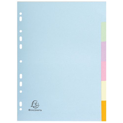 Intercalari in cartoncino color pastello da 170 g, Forever, 6 posizioni - A4,