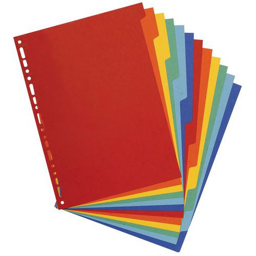 Intercalari in cartoncino lucido 400 g 12 posizioni - A4 maxi,