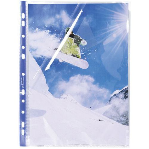 Portadocumenti in cartoncino 100 bus. perf. Stop doc con apertura angolare A4,