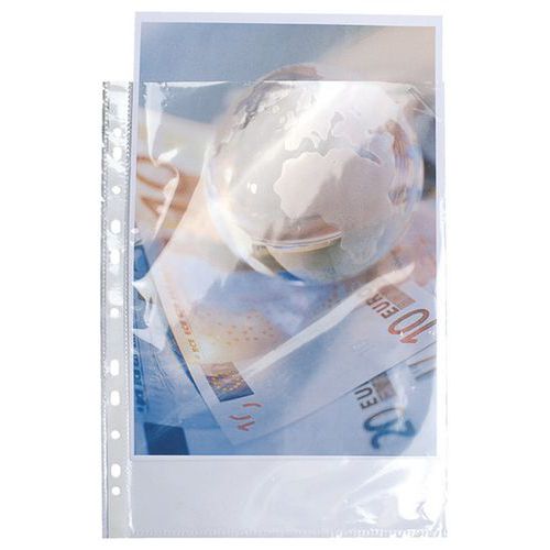 Confezione da 50 bustine. perf. PP Liscio Alta qualità 9/100 A4,