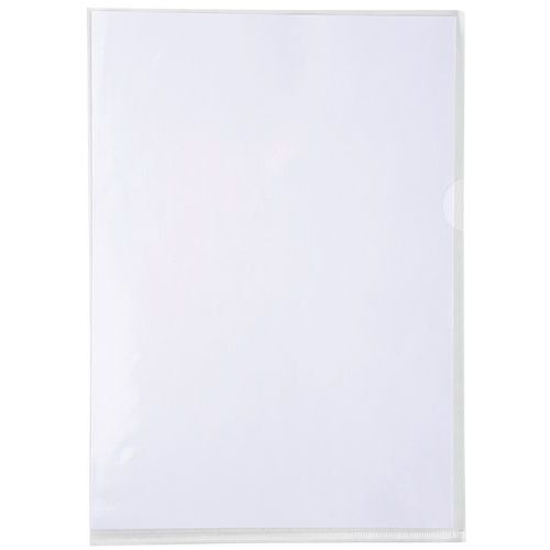 Portadocumenti in cartoncino da 50 bus. angolari a L in PVC Premium 18/100 A4 Crystal,
