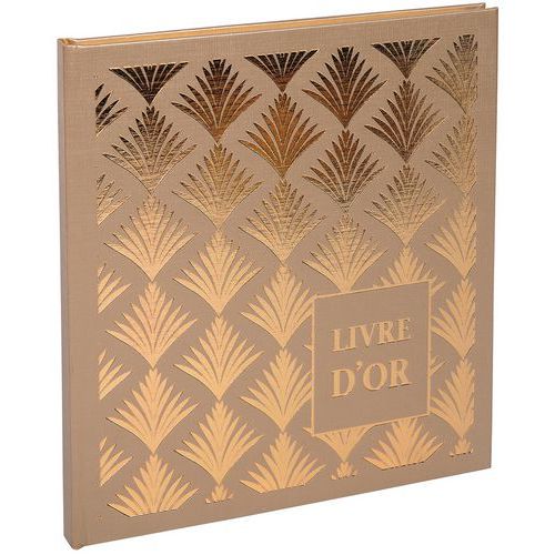 Libro degli ospiti 140 pagine bordo dorato 21 x 19 cm PALMYRE palma,