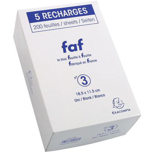 Confezione da 5 ricariche a foglio singolo 18,5 x 11,5 cm N. 3 tinta unita,