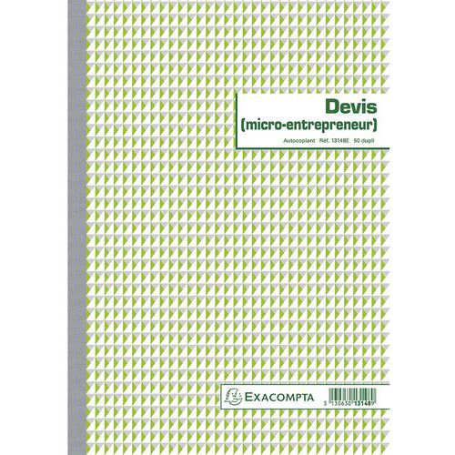 Preventivi Piccolo imprenditore 29,7 x 21 cm, 50 fogl. di carta autocop. in duplice copia.,