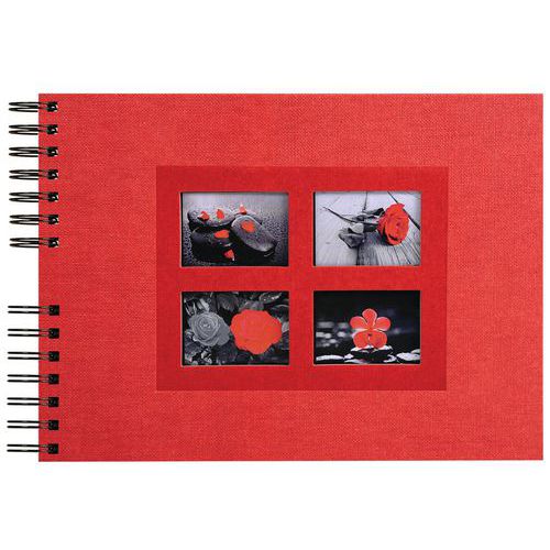 Album foto a spirale 50 pagine nere Passion 32 x 22 cm rosso,