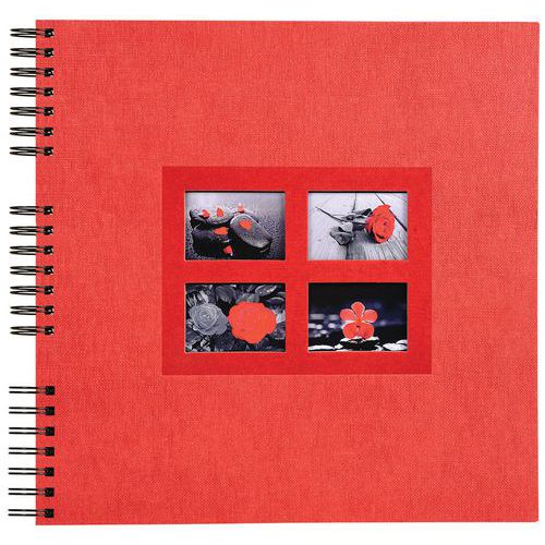 Album foto a spirale 60 pagine nere Passion 32 x 32 cm Rosso,