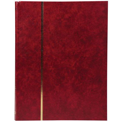 Album per francobolli in ecopelle 48 pagine nere 22,5 x 30,5 cm Rosso,