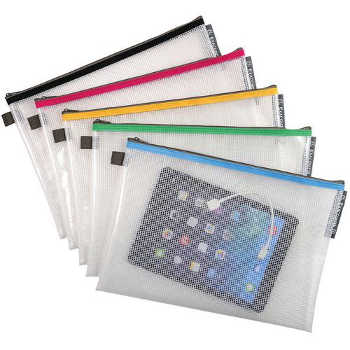 Busta in plastica morbida con cerniera A4 colori assortiti,