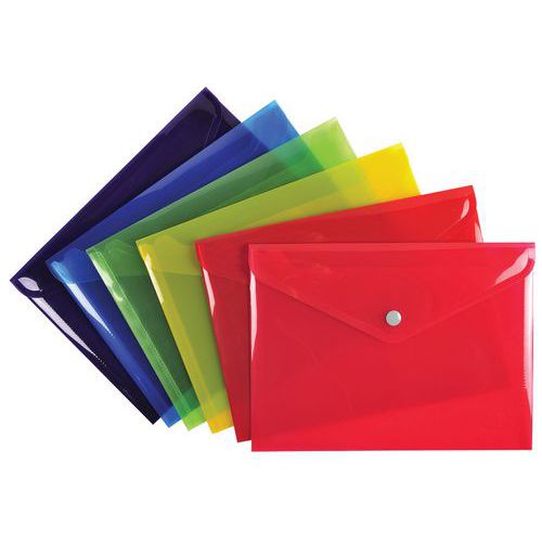 Bustina Iderama a pressione in PP 23 x 17 cm Colori assortiti,