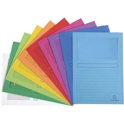 Confezione da 100 cart. con finestrella FOREVER 22 x 31 cm col. assort.,