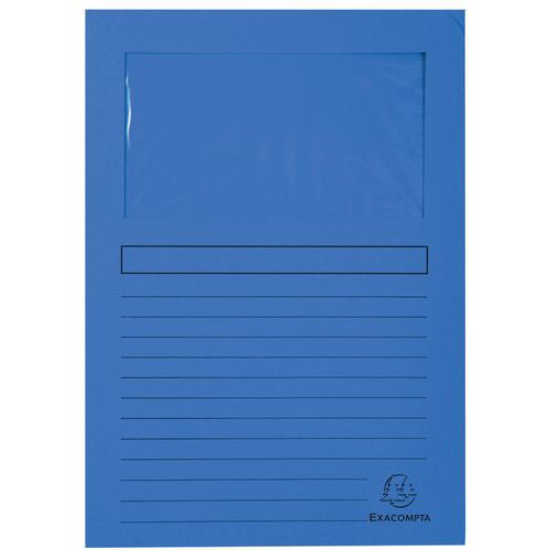 Confezione da 100 cartellette con finestrella FOREVER - 22 x 31 cm Blu Scuro,