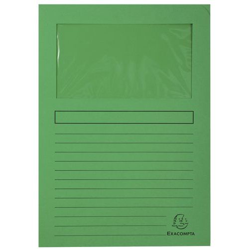 Confezione da 100 cartellette con finestrella FOREVER - 22 x 31 cm Verde scuro,