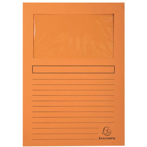 Confezione da 100 cartellette con finestrella FOREVER - 22 x 31 cm - Arancione,