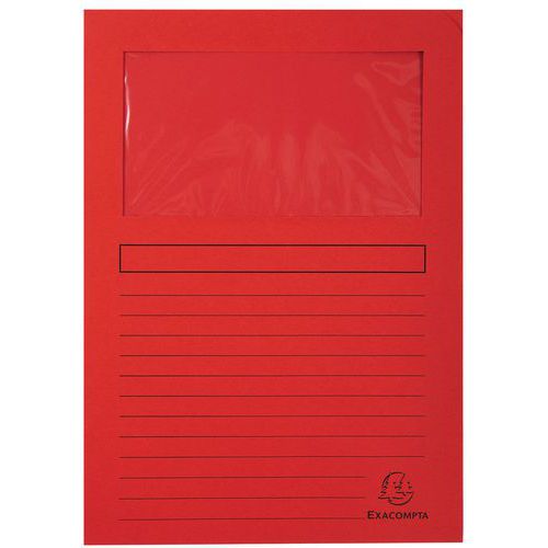 Confezione da 100 cartellette con finestrella FOREVER - 22 x 31 cm - Rosso,