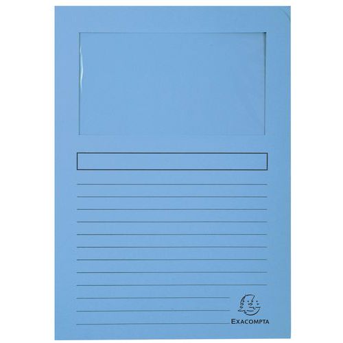 Confezione da 100 cartellette con finestrella FOREVER - 22 x 31 cm Azzurro,