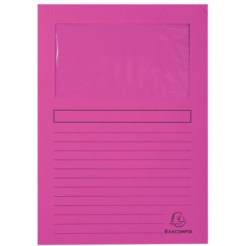 Confezione da 100 cartellette con finestrella FOREVER - 22 x 31 cm Fucsia,