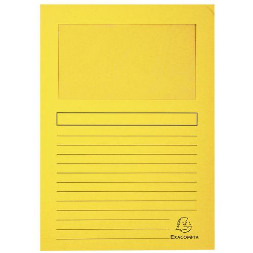 Confezione da 100 cartellette con finestrella FOREVER - 22 x 31 cm - Giallo,