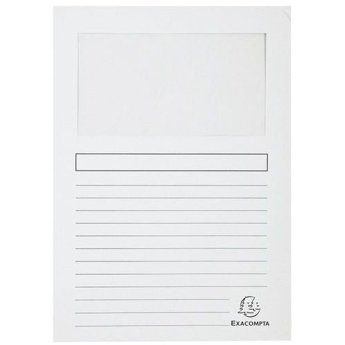 Confezione da 100 cartellette con finestrella FOREVER - 22 x 31 cm - Bianco,